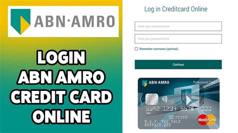 inloggen credit card abn amro.